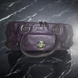 EUC Vintage Marc Jacobs Daria Plum Leather Pushlock Satchel Handbag Y2K